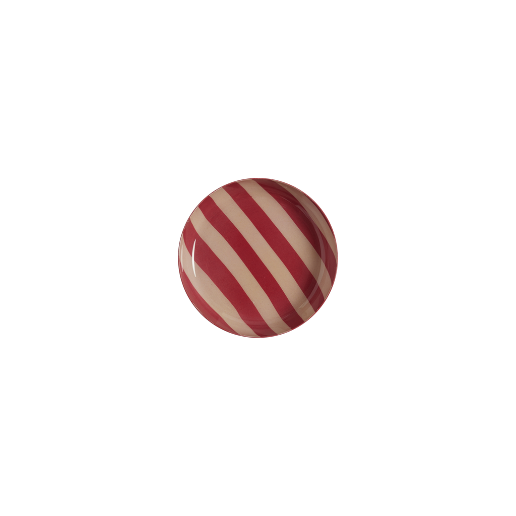 Dienblad Rond 10 cm - Bordeaux Strepen