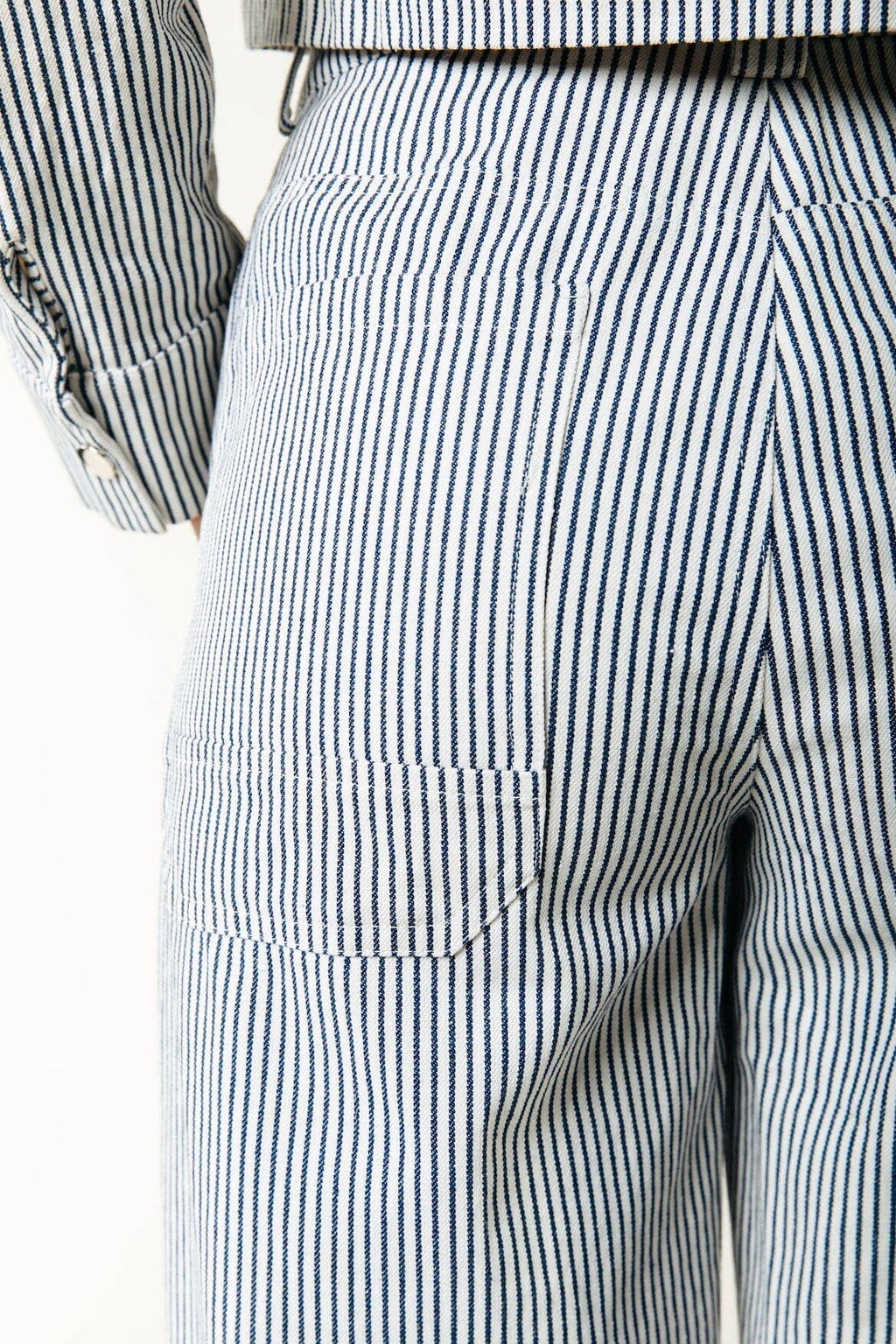 Gestreepte Werkbroek Kensi - Donker Marineblauw