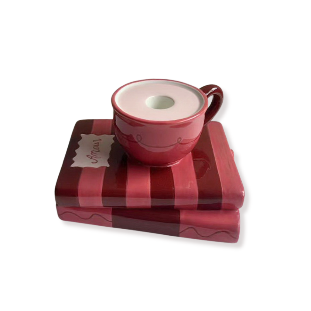 Kaarsenhouder - Rood/roze