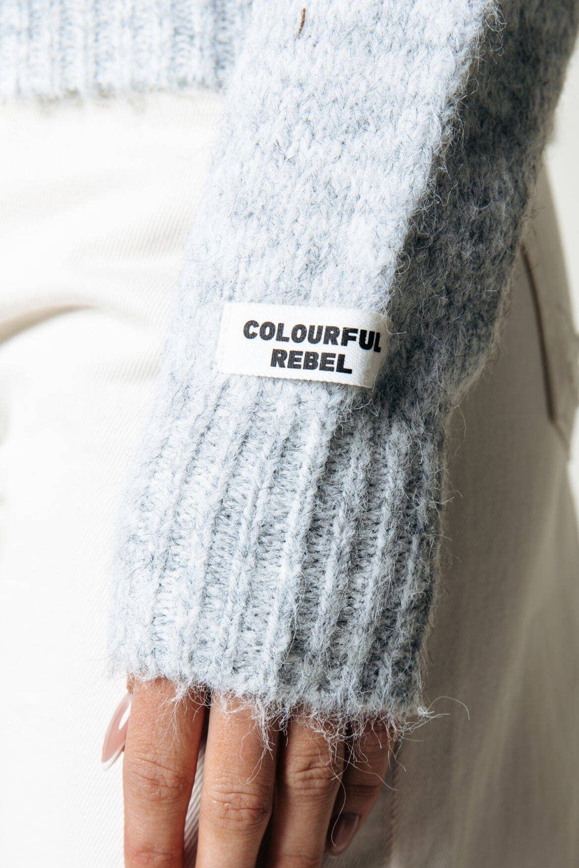 Olivia Gebreide Sweater - Middengrijs