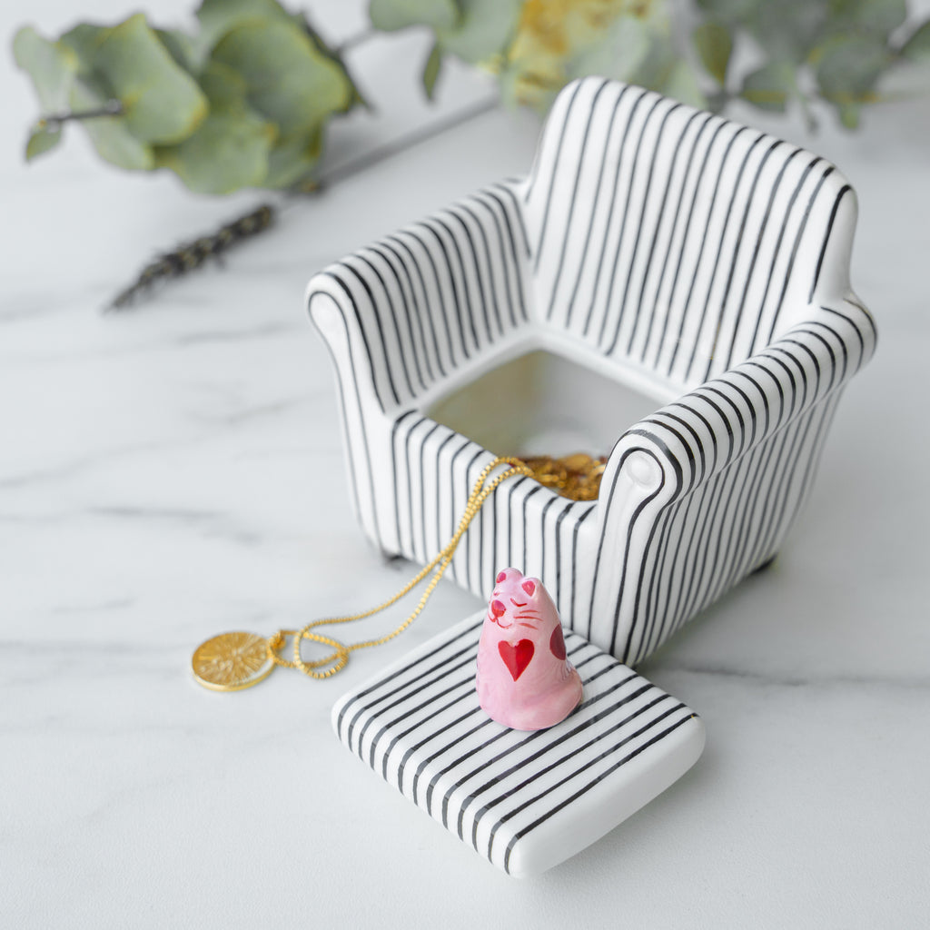 Ceramic Jewelry Box - Cat Sofa