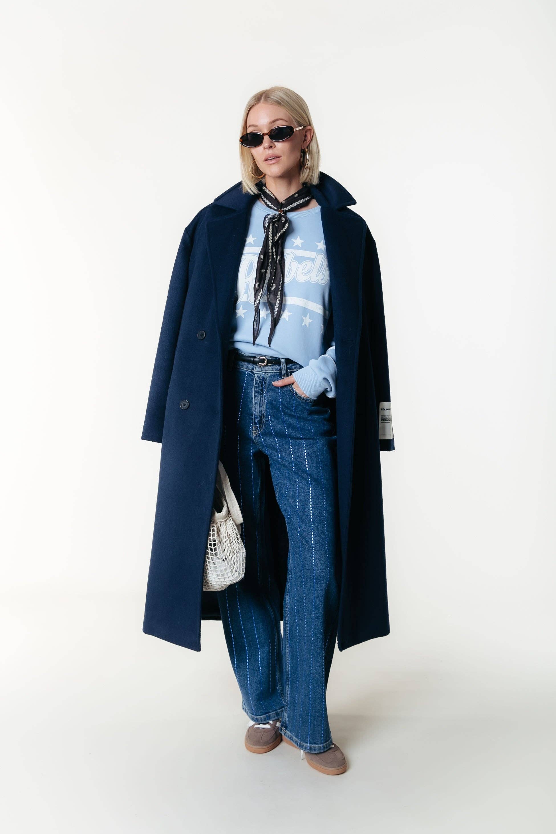 Gaias Rhinestones High Rise Denim