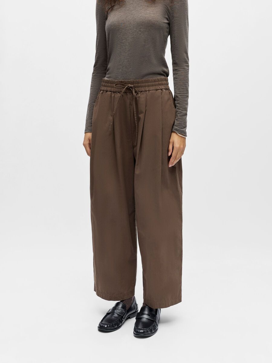 Wide Leg Broek - Seal Brown