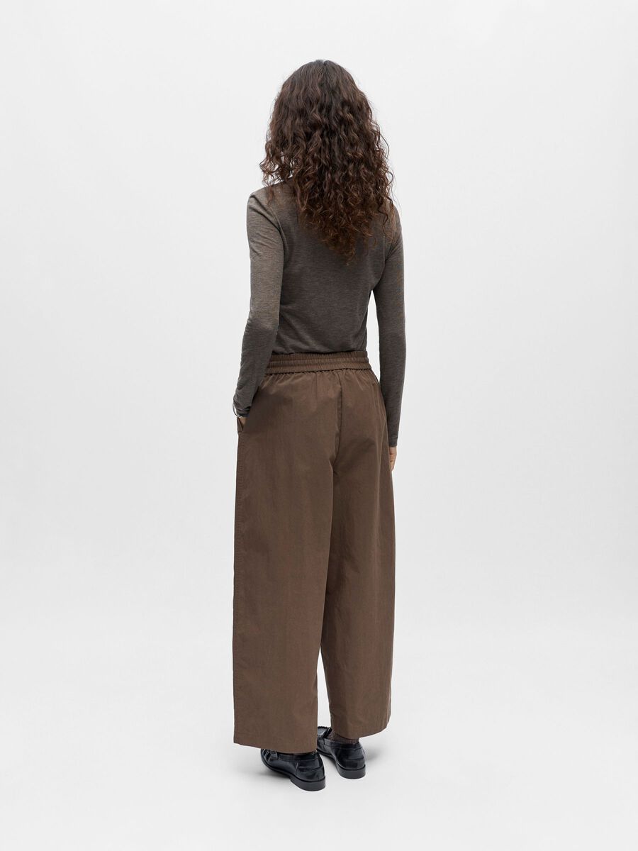Wide Leg Broek - Seal Brown