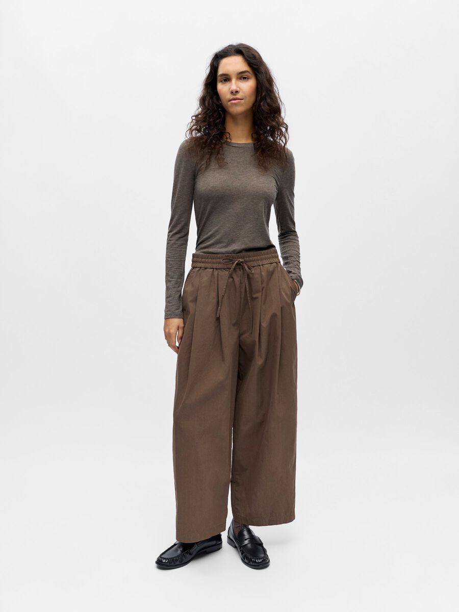 Wide Leg Broek - Seal Brown