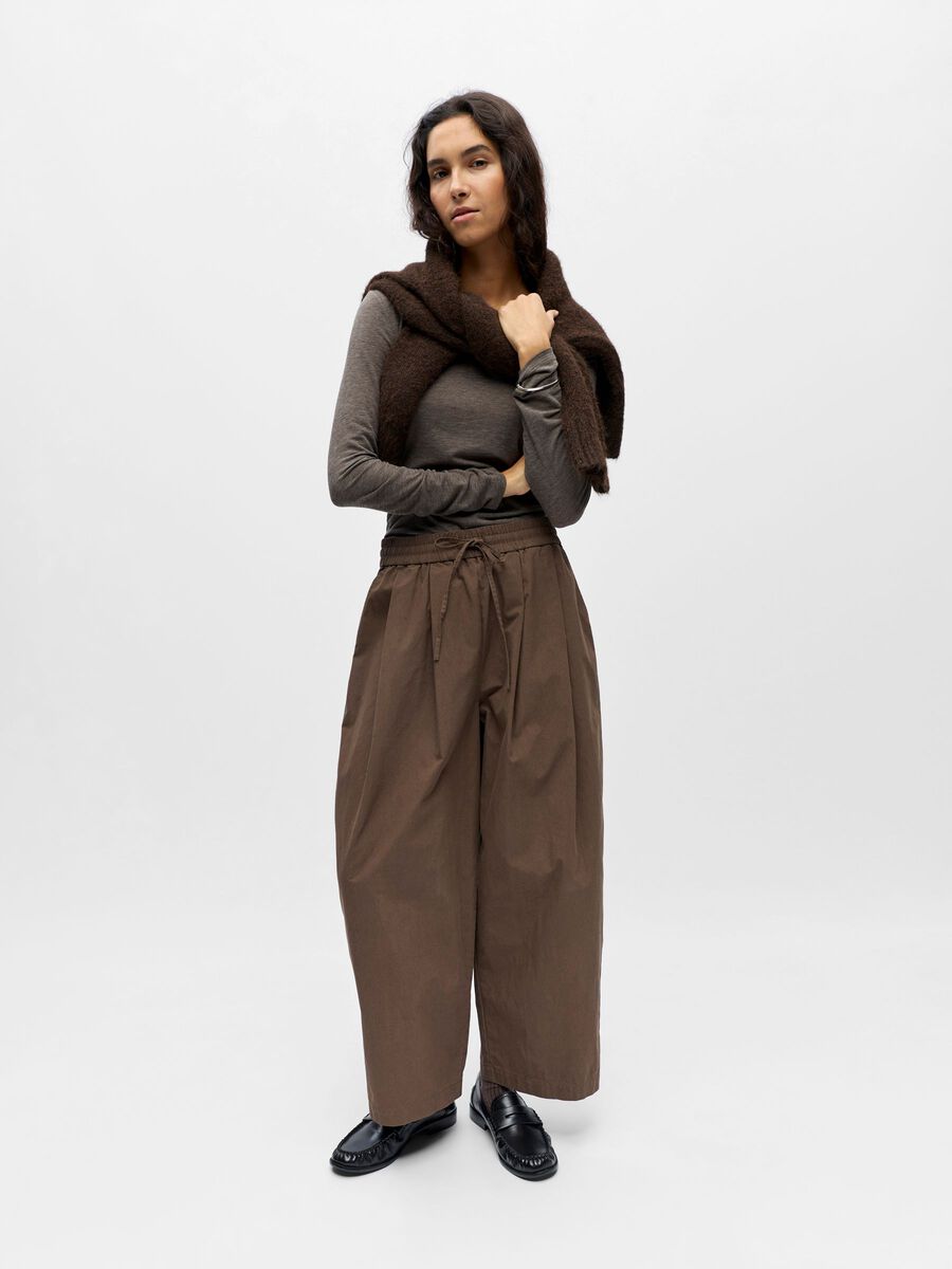 Wide Leg Broek - Seal Brown