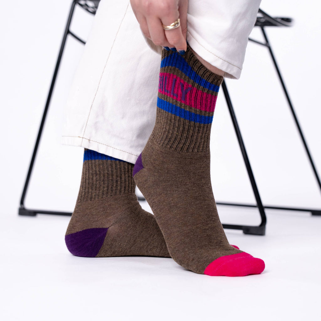 Sokken - Bruin Gestreept