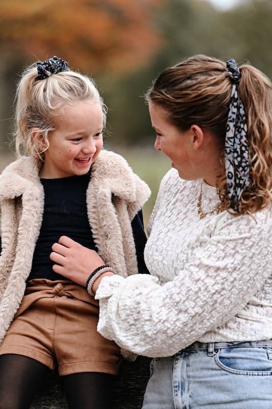Scrunchie met lint Padded Burgundy