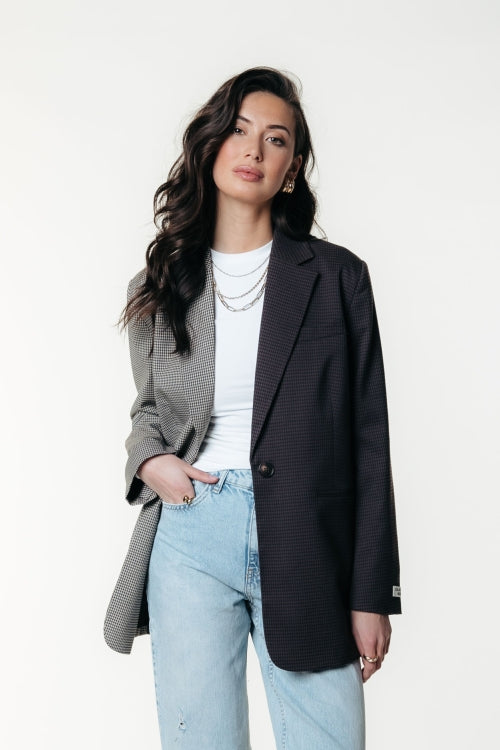 Mimmi Check blazer - Dark Brown