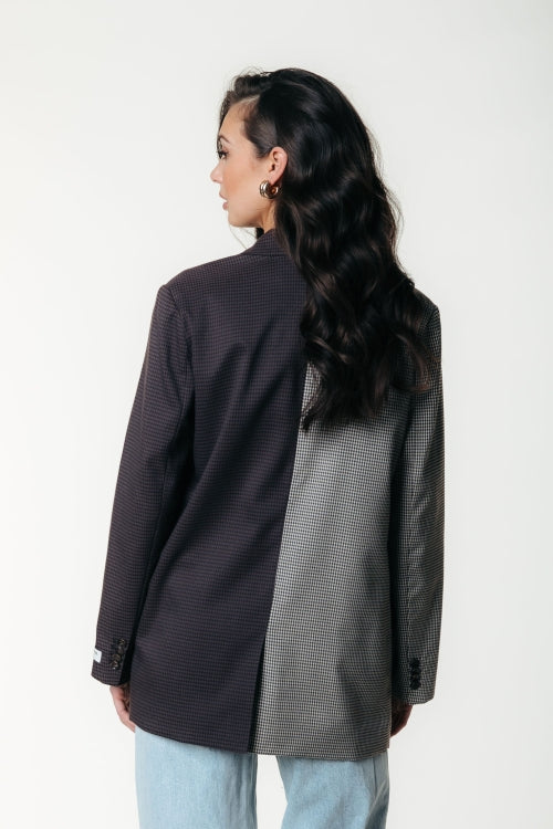 Mimmi Check blazer - Dark Brown