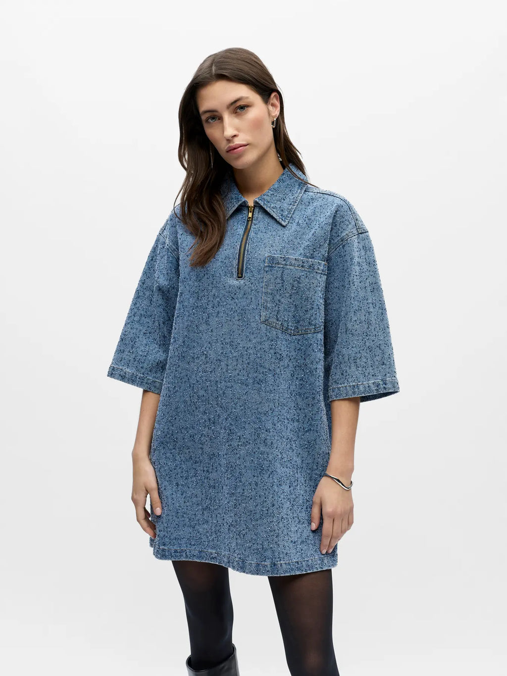 Dress 3/4 Sleeve - Light Blue Denim