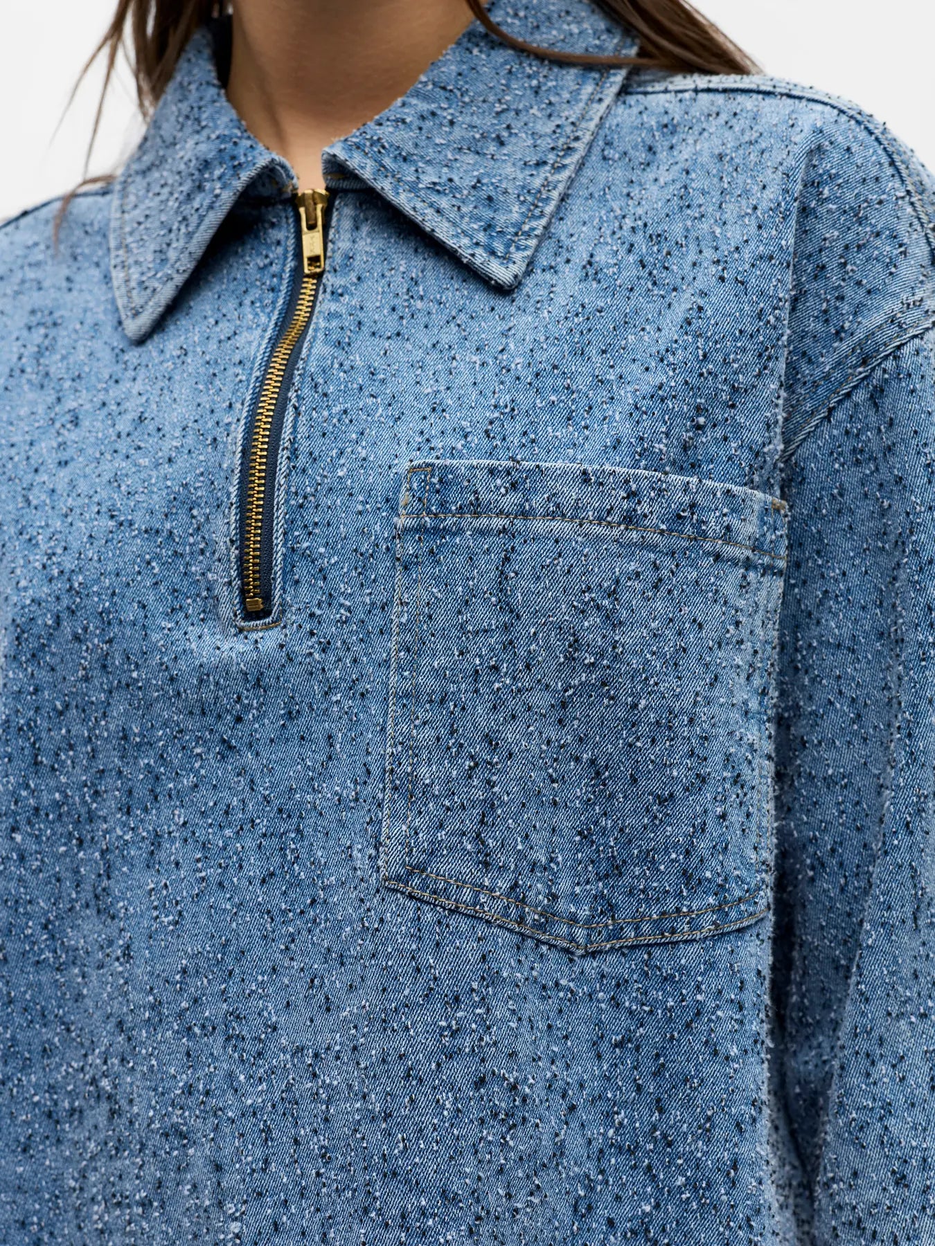 Dress 3/4 Sleeve - Light Blue Denim