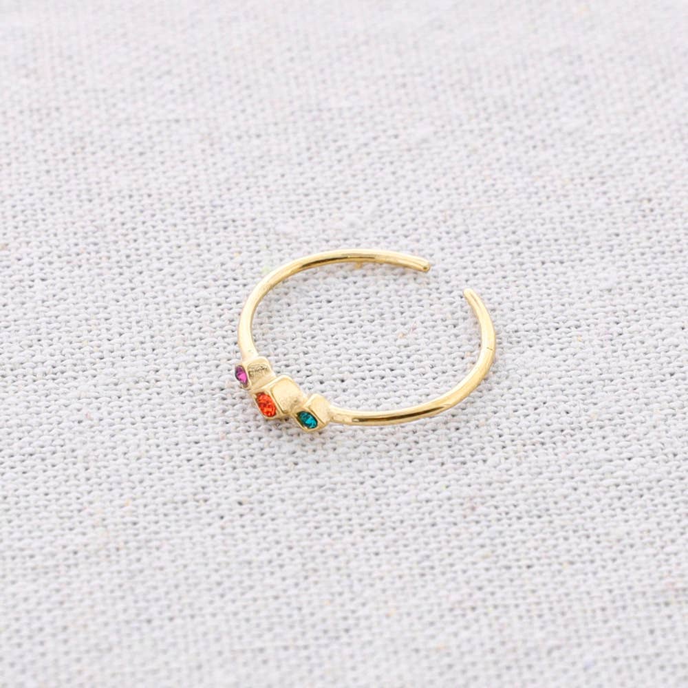 Ring - Gekleurde Steentjes