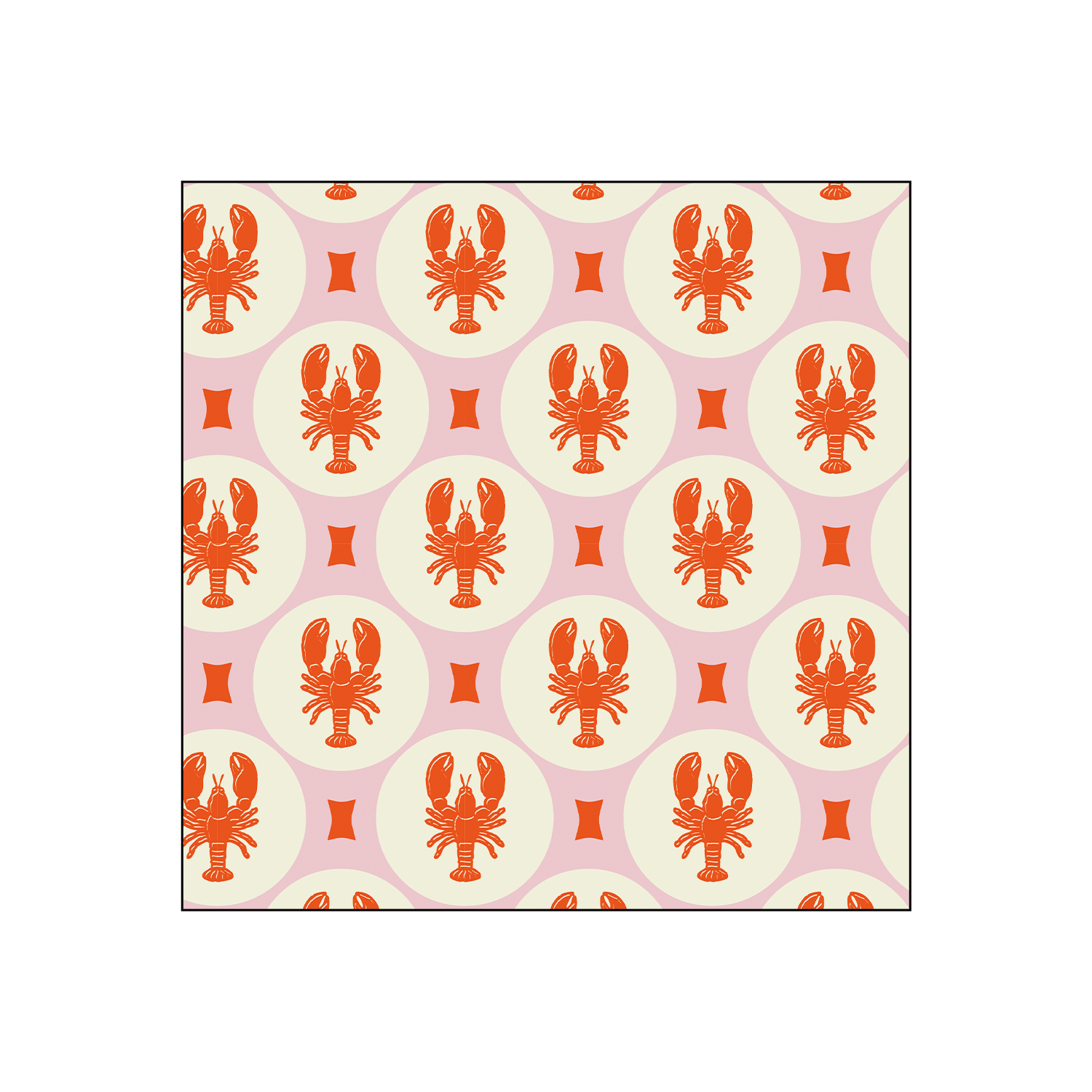 Papieren servet met kreeftprint