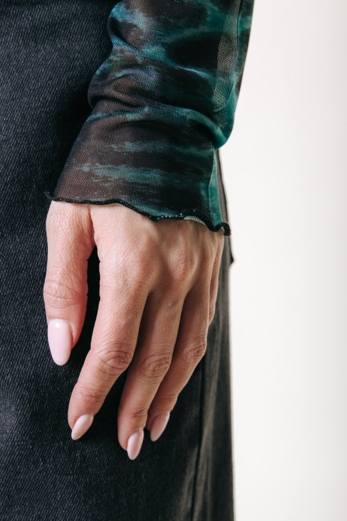 Neyo Animal Mesh Turtleneck Top