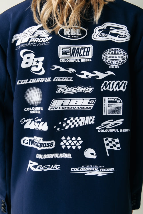 Jesra Racer Logo Single Breasted Blazer