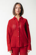 Talia Crochet Blouse - Poppy Red