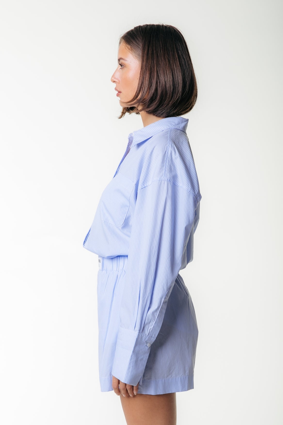 Lyn Striped Short - Light Baby Blue