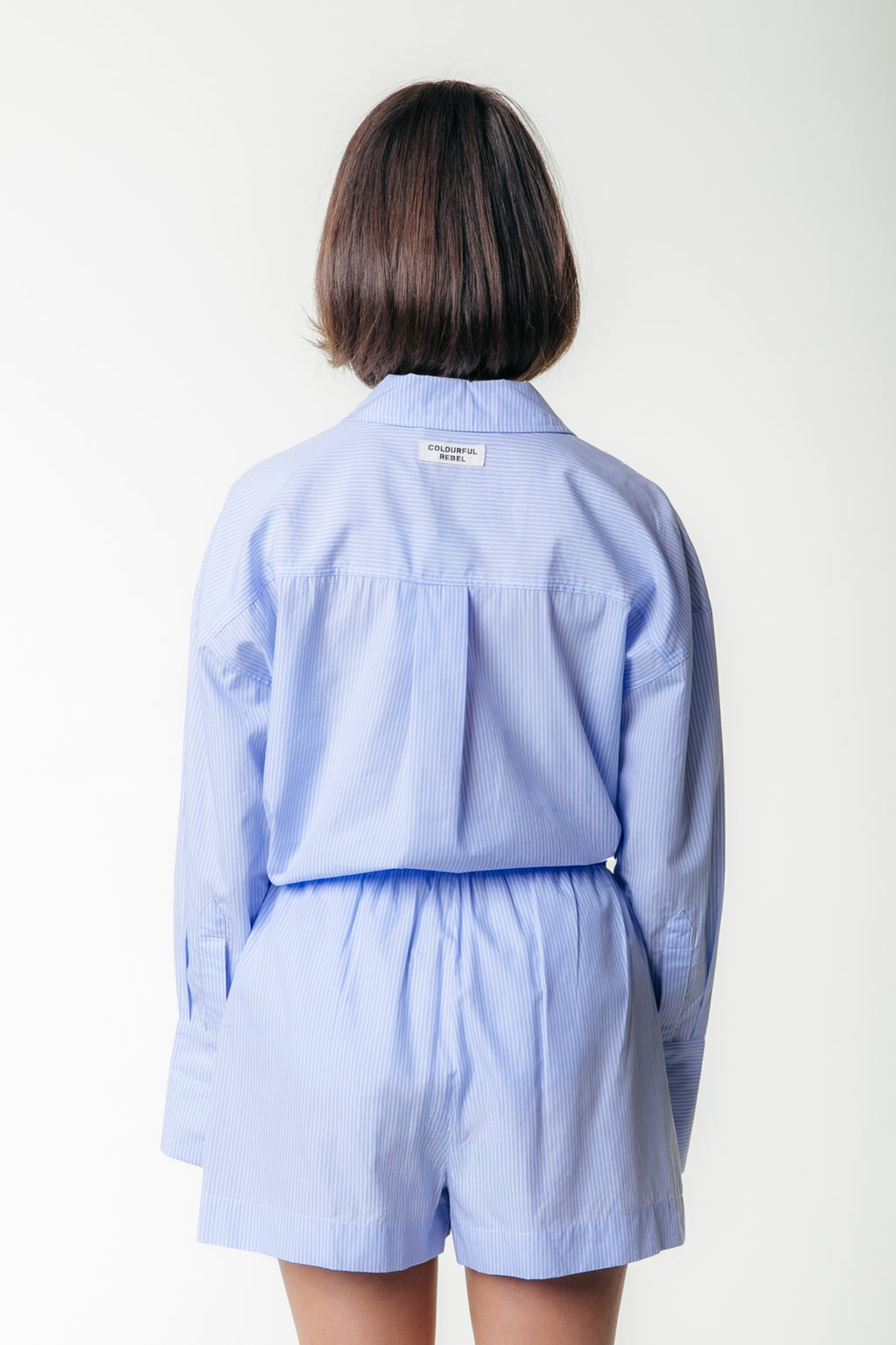 Lyn Striped Short - Light Baby Blue