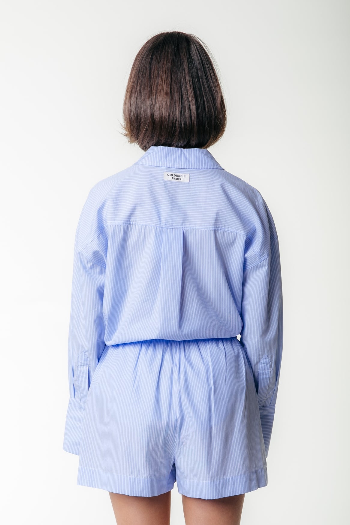 Lyn Striped Short - Light Baby Blue