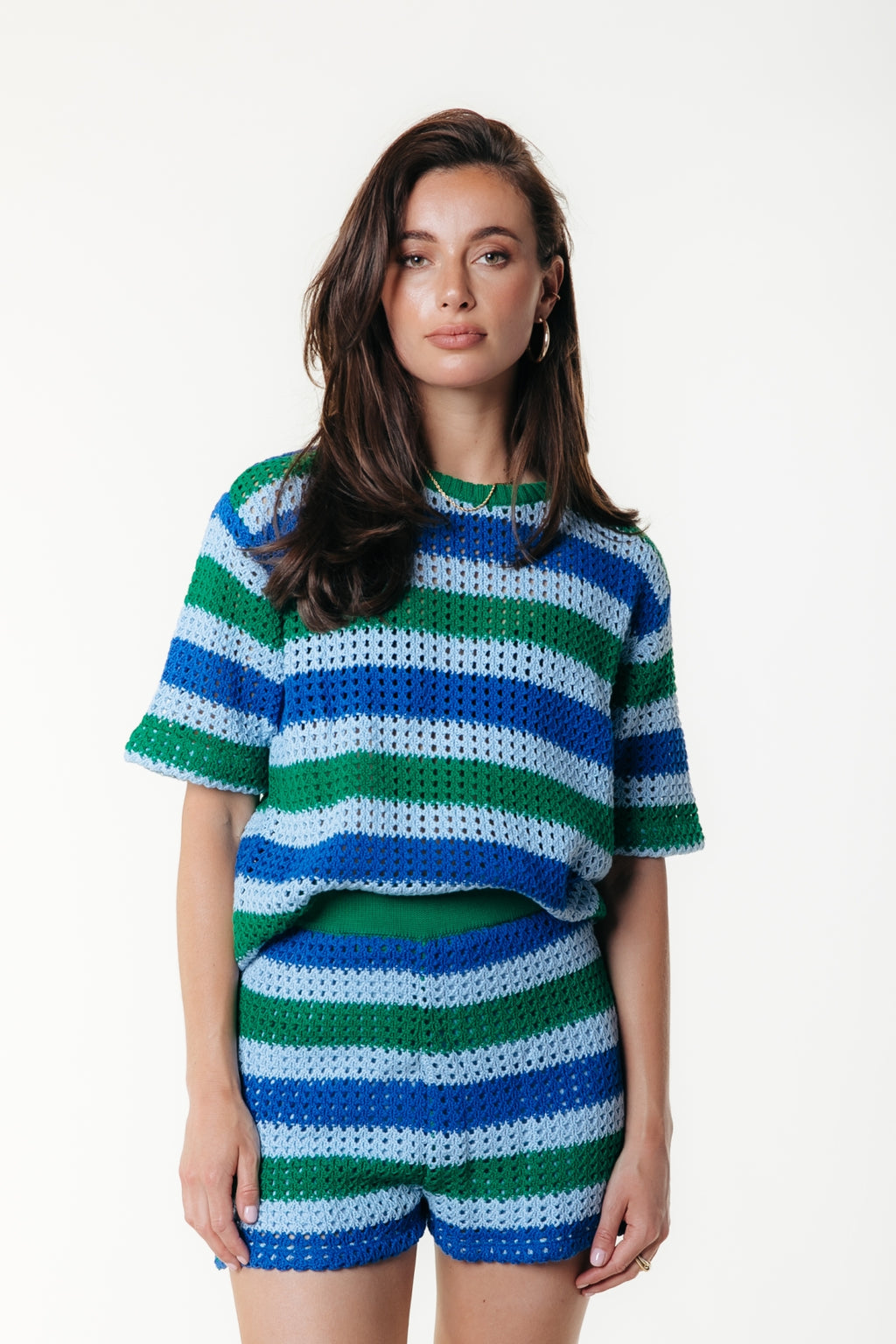 Hope Crochet Stripe Top - Multicolor