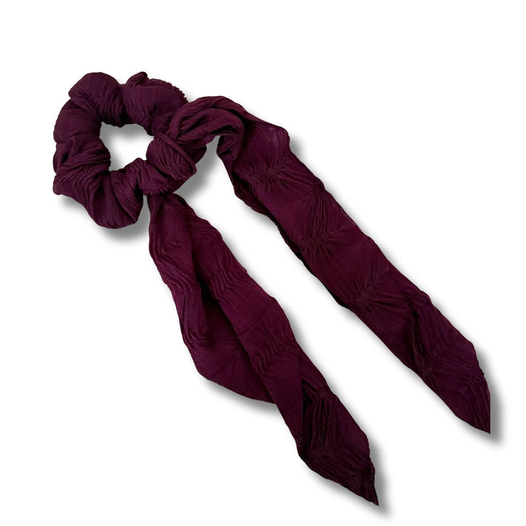 Scrunchie met lint Padded Burgundy