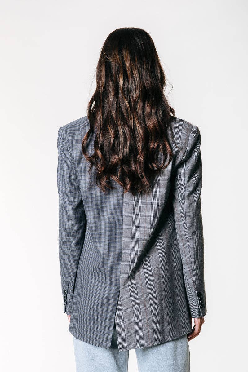 Mimmi Check blazer - Grijs/Blauw