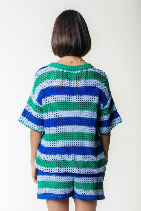 Hope Crochet Stripe Top - Multicolor