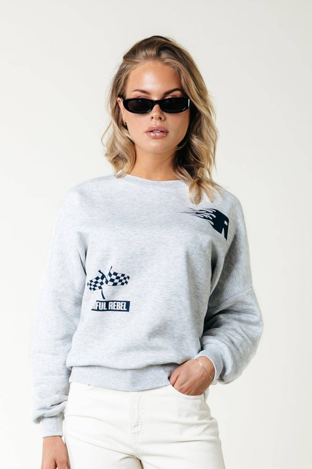 Racer Logo Sweat - Lichtgrijs