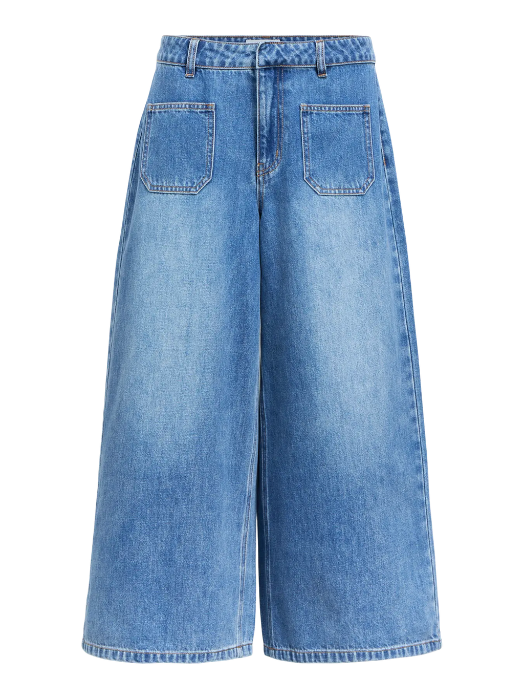 Object Culotte Pants - Medium Blue Denim