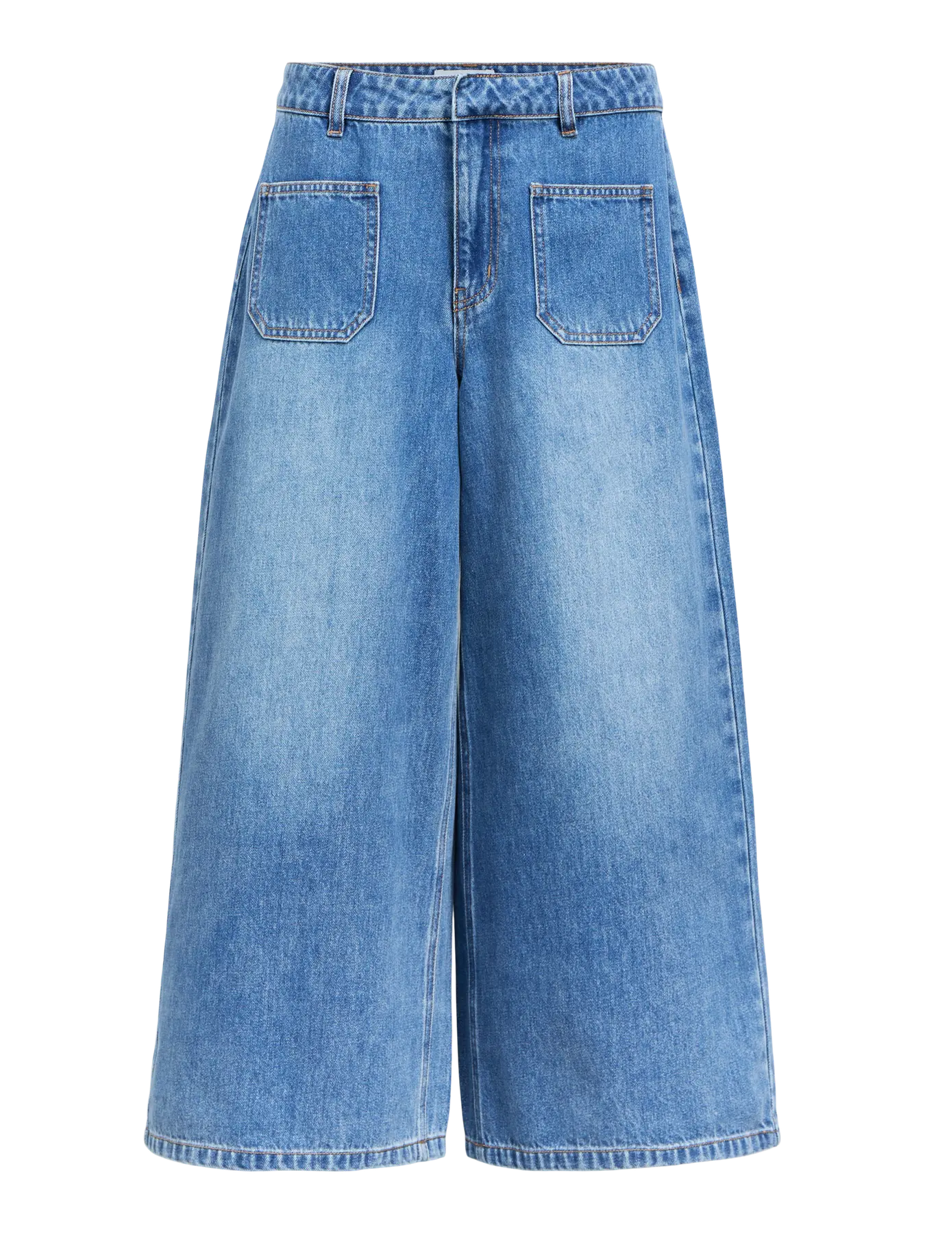 Object Culotte Pants - Medium Blue Denim