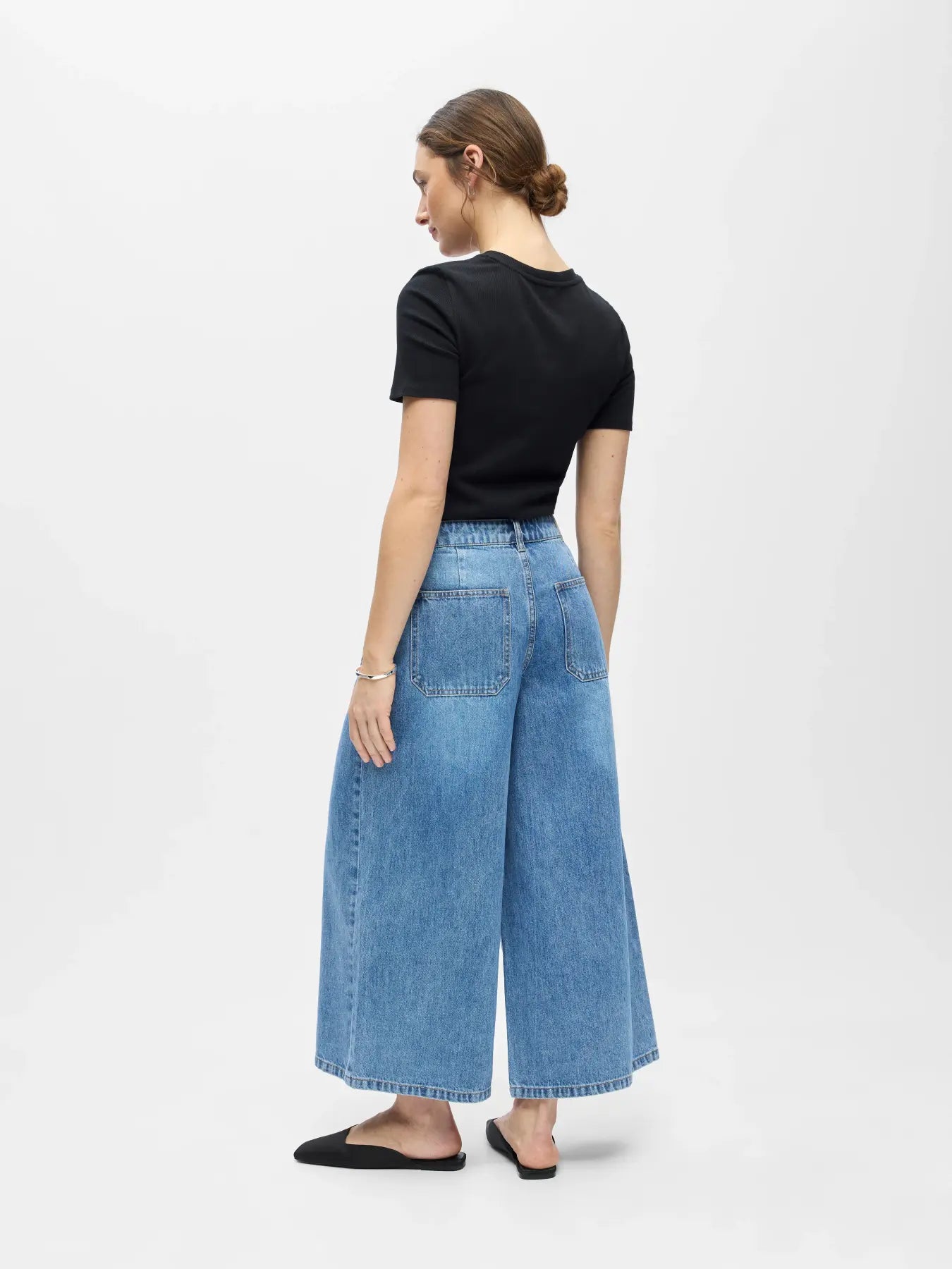 Object Culotte Pants - Medium Blue Denim
