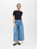 Object Culotte Pants - Medium Blue Denim