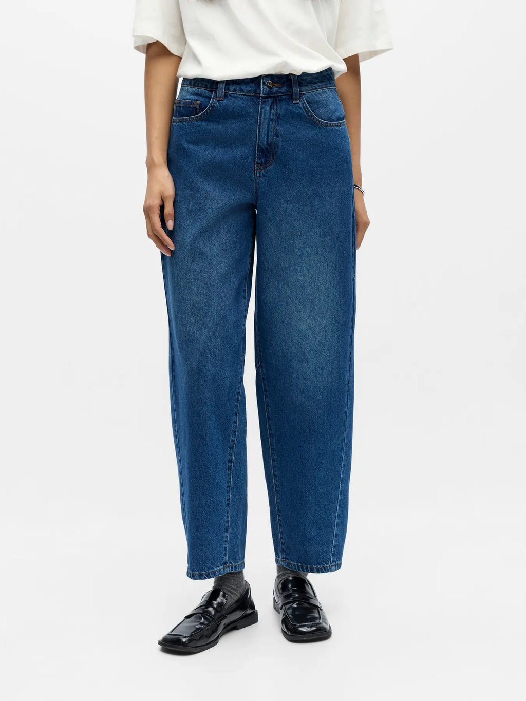 Object Barrel Ankle Jeans - Medium Blue