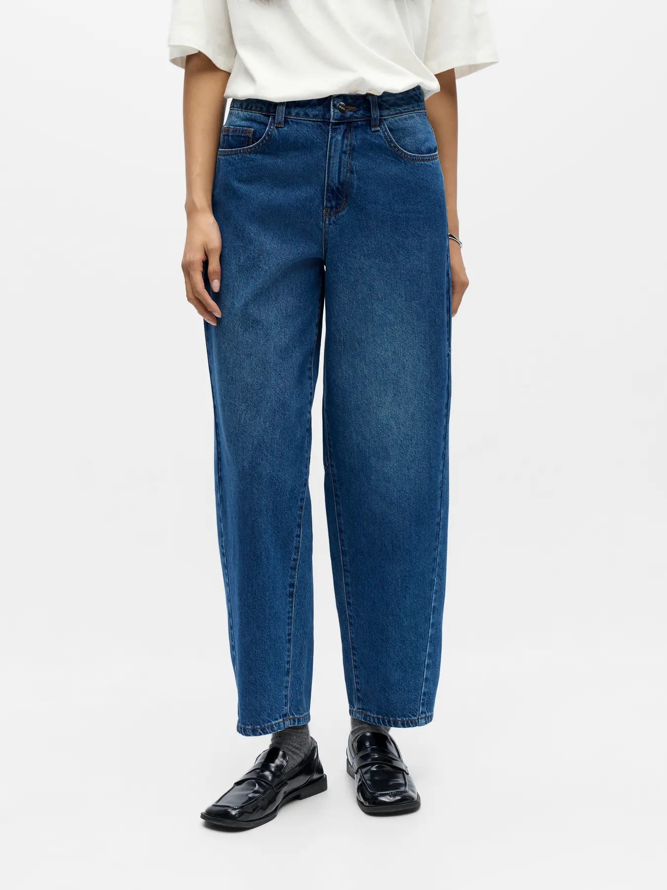 Object Barrel Ankle Jeans - Medium Blue