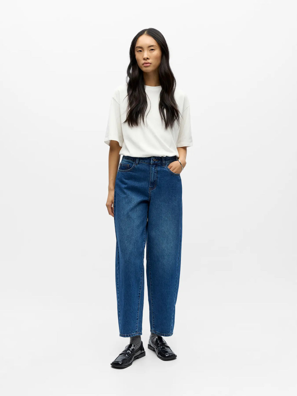 Object Barrel Ankle Jeans - Medium Blue