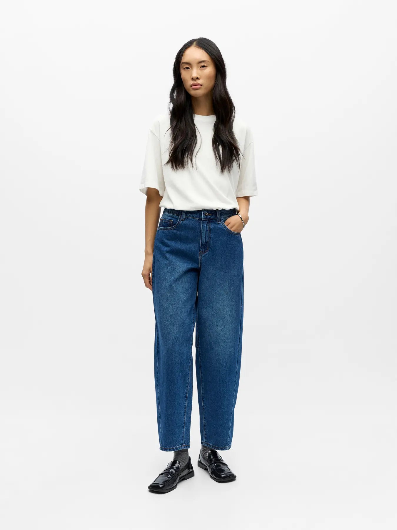 Object Barrel Ankle Jeans - Medium Blue