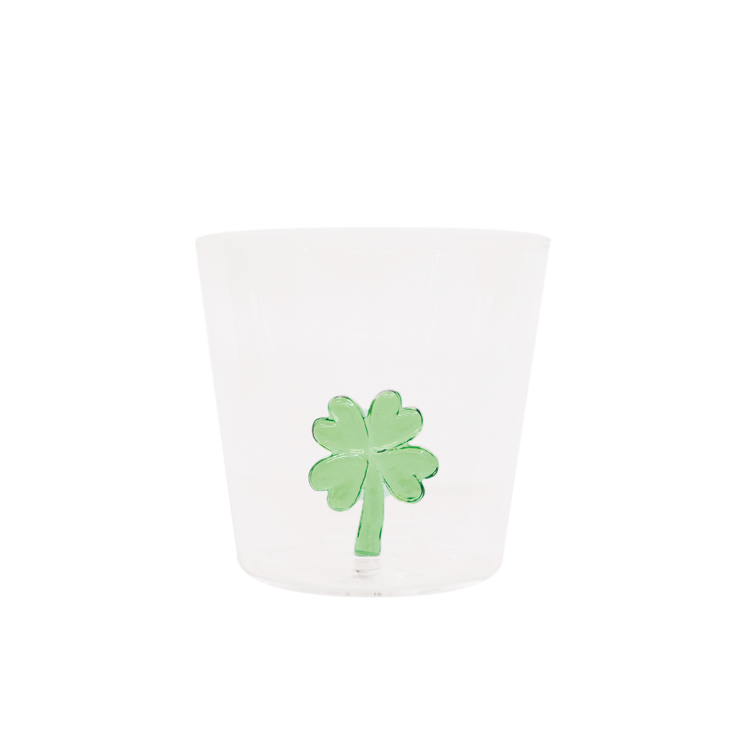 Glas met 3D klavertje