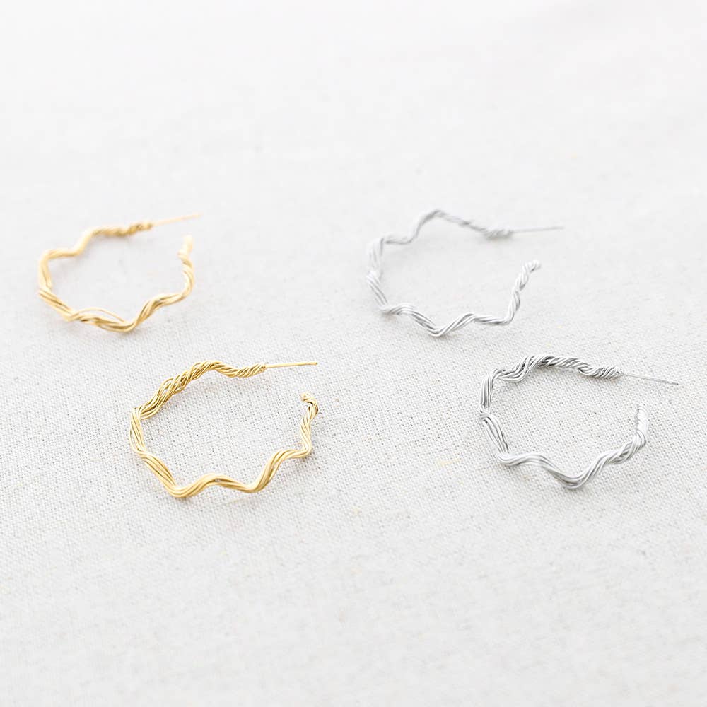 Oorringen Wavy Hoops