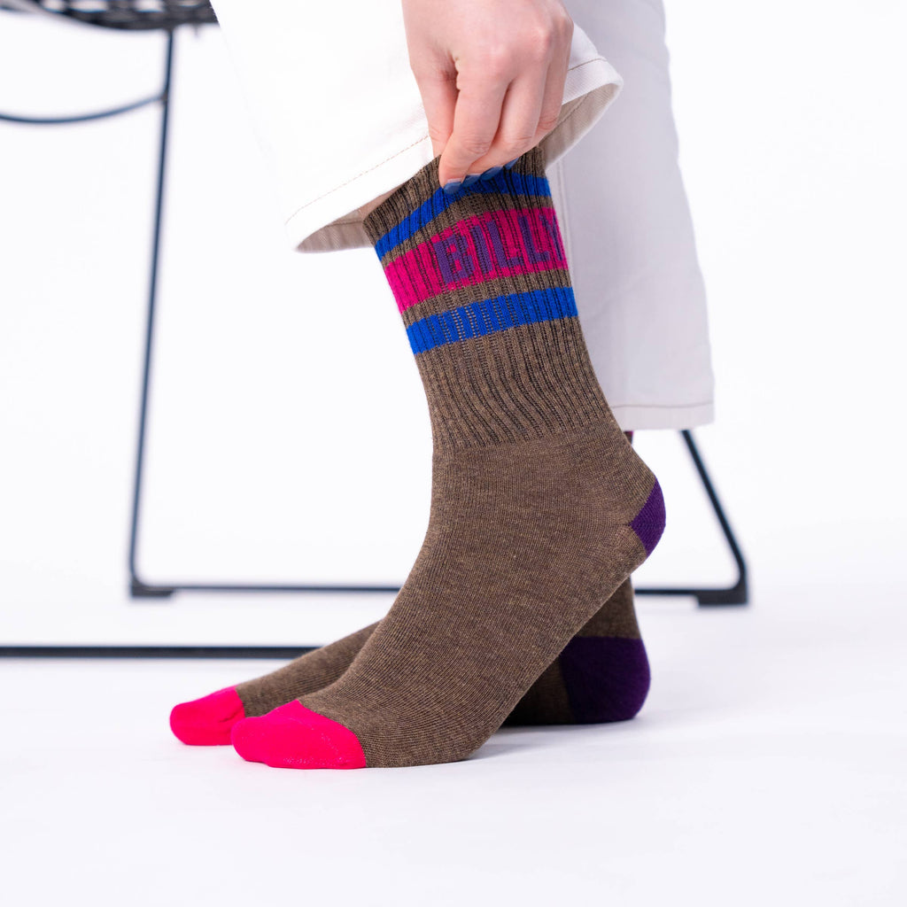 Sokken - Bruin Gestreept