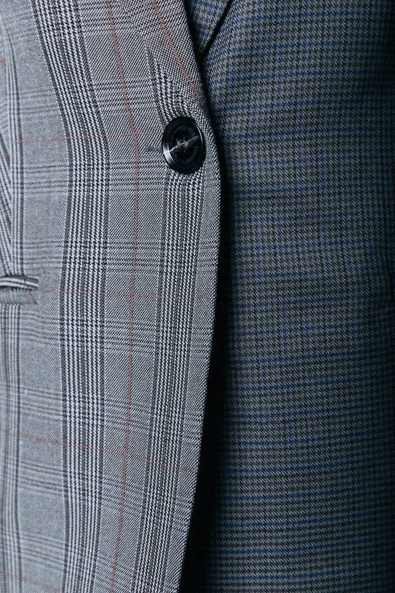 Mimmi Check blazer - Grijs/Blauw