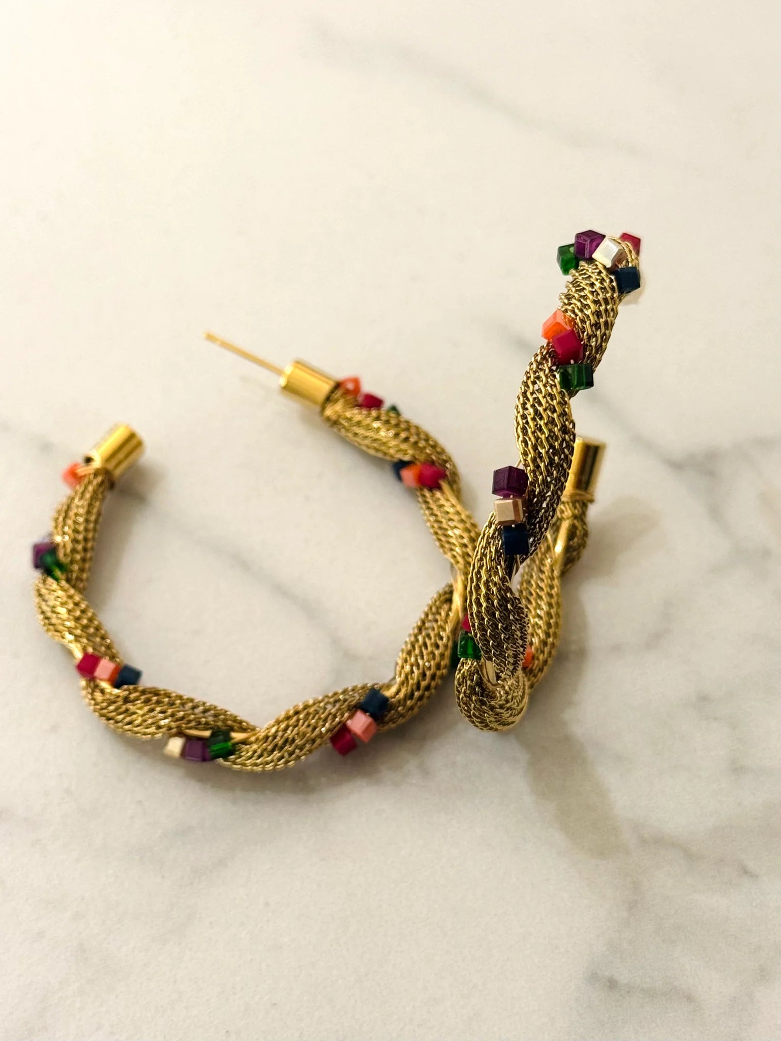 Oorringen - Woven Hoop Multicolor