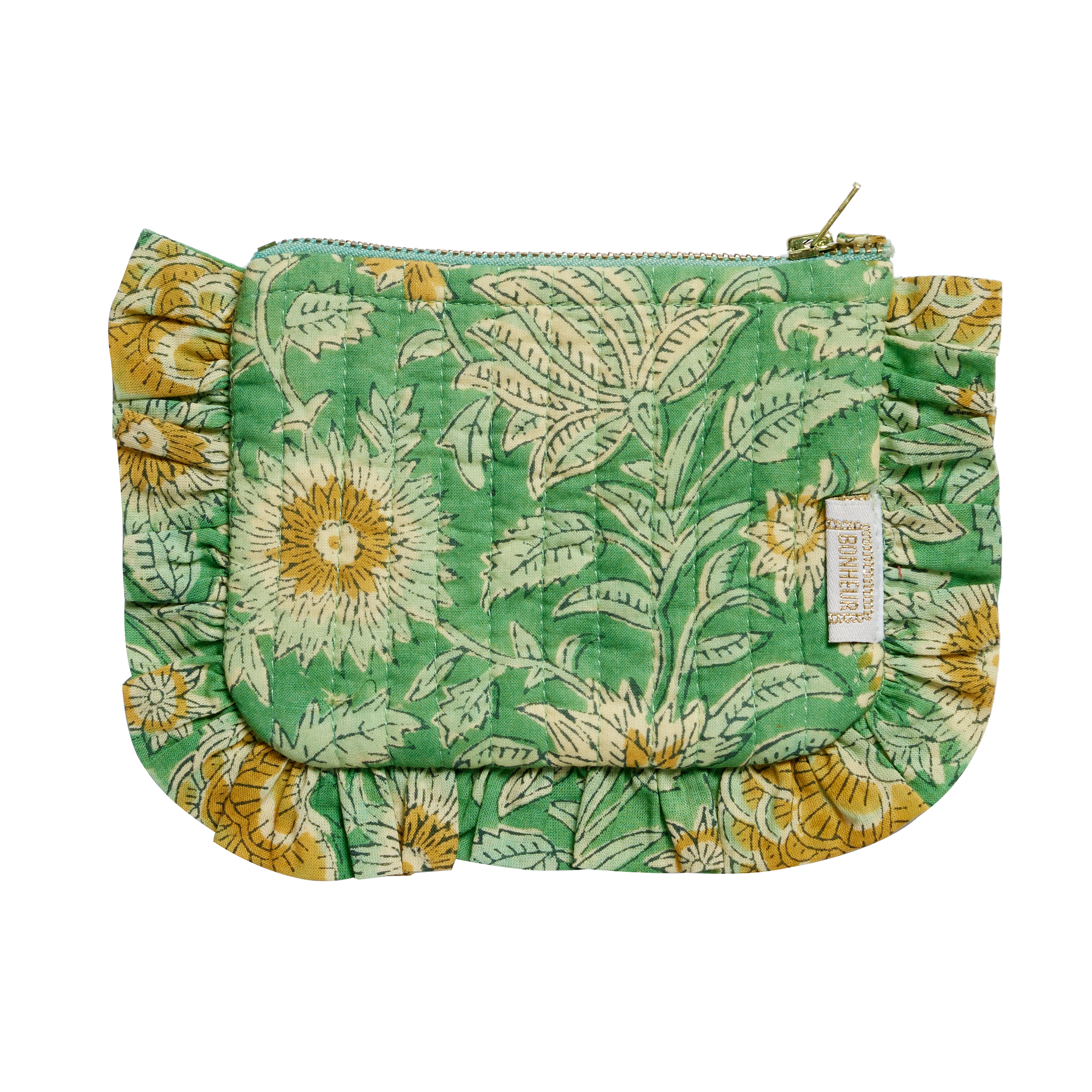 Kleine clutch met ruches - Nerhu Green