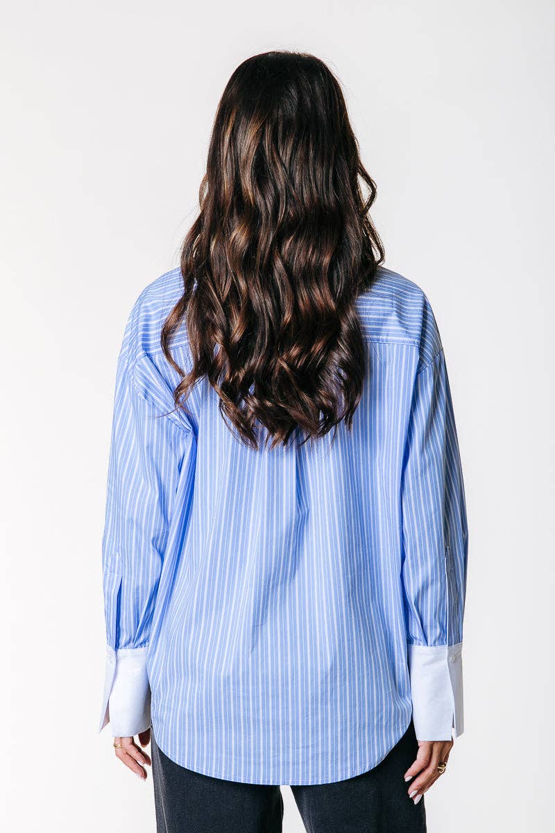 Talia Blouse - Wit/Blauw