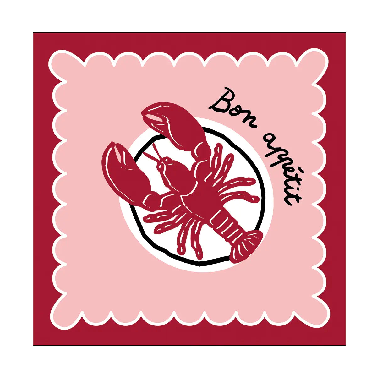 Papieren servet met kreeftprint