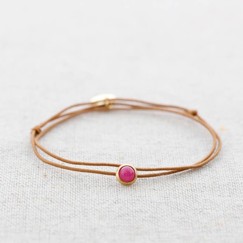 Elastische armband - Rond steentje