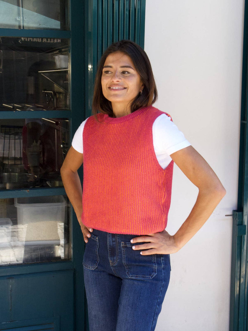 Vest Rita - Roze Oranje