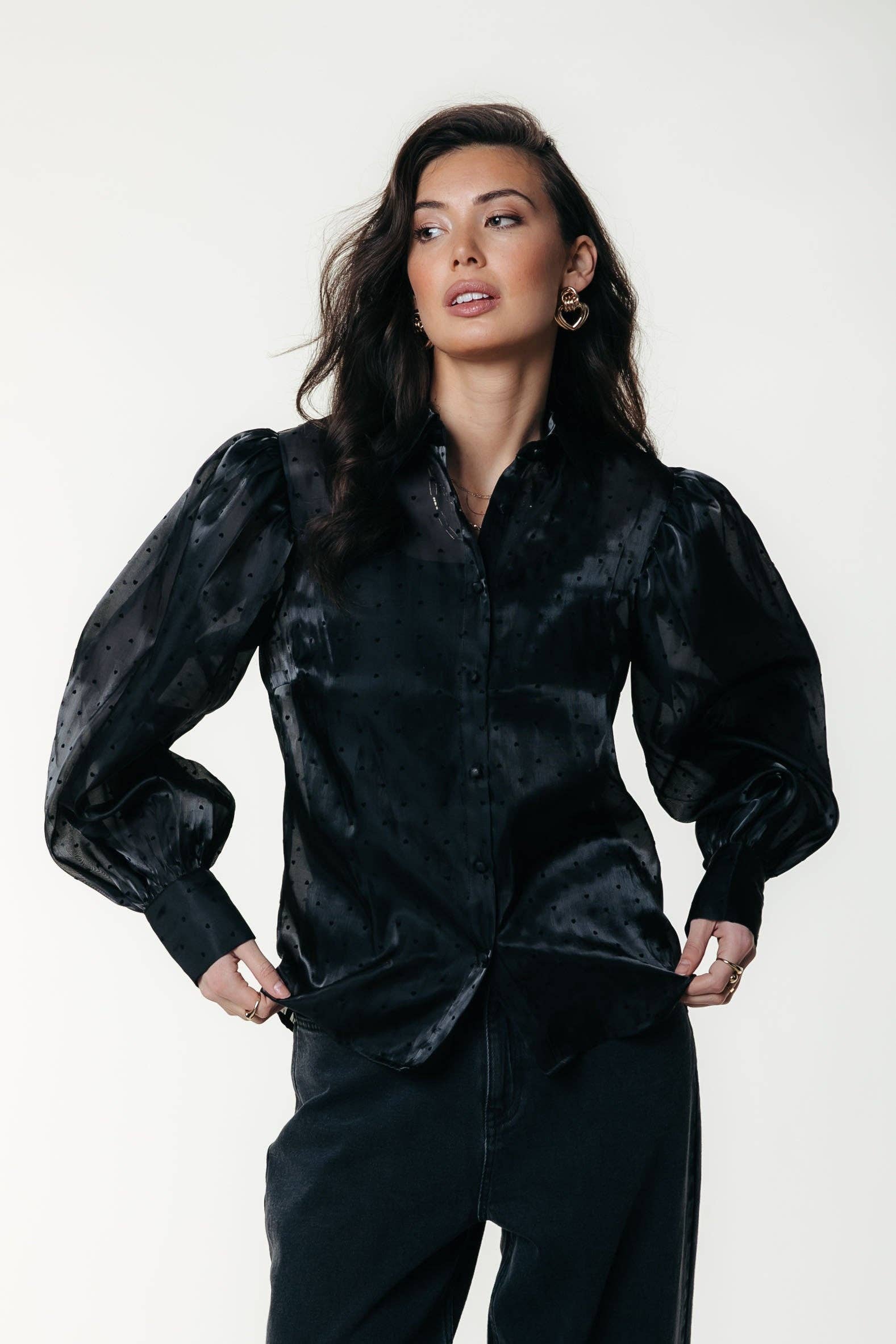 Celine Hart Blouse - Zwart