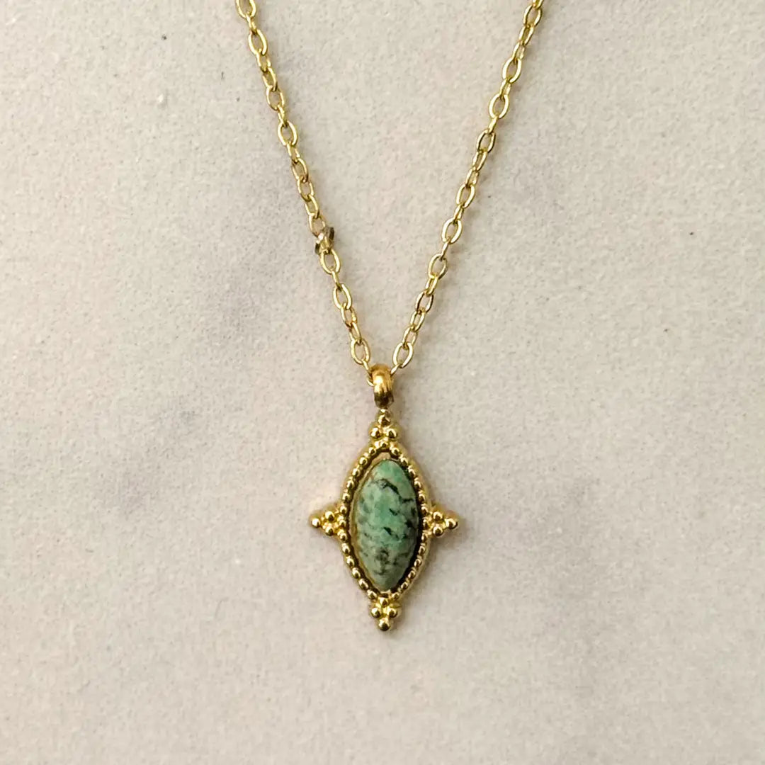 Halsketting - Haru Green Stone