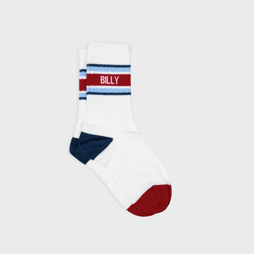 Billybelt Sokken - Wit Gestreept Rood En Blauw